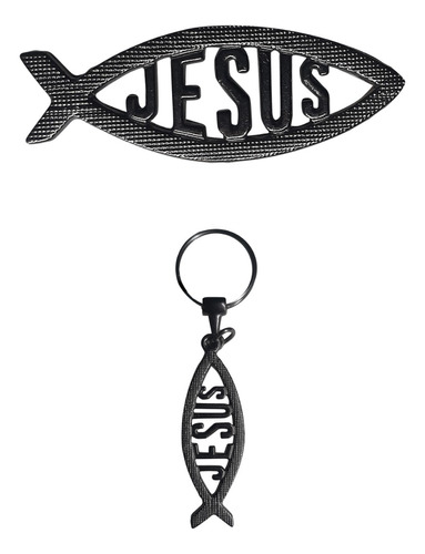 Chaveiro Religioso De Jesus Em Formato De Peixe 9g 9cm Cv19