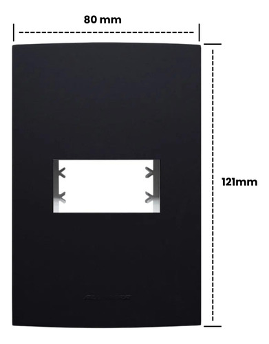 Placa Espelho 4x2 1 Mód Alumbra Inova Preto Ebano Fosc 85726
