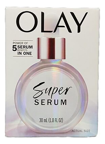 Olay Super Serum 5 En 1 Benefit Face Serum - 1 Fl Oz 30 Ml Suero Facial Ligero 5 En 1 De Tamaño De Prueba, 0.4 Onzas Líquidas, Tratamiento Suavizante Para El Cuidado De La Piel Con Niacinamida.