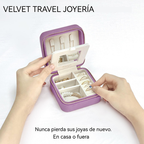 Skyice Estuche Portable Púrpura Con Espejo, 5 Compart. Púrpura