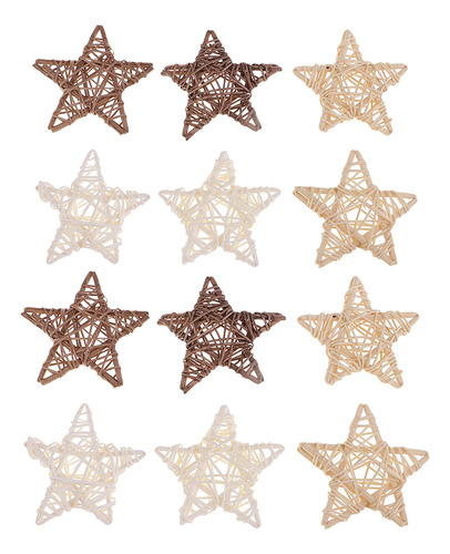 2x De Mimbre Con Forma De Estrella Natural Decoración De