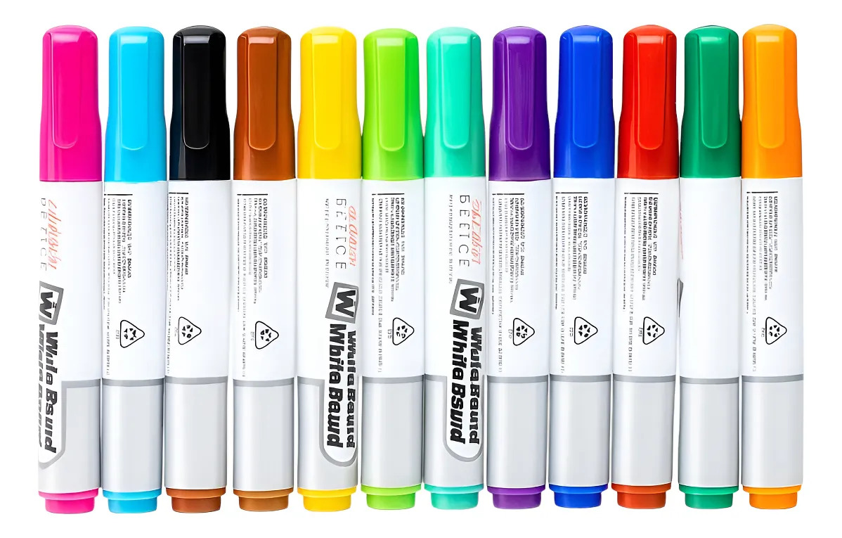 Marcador Quadro Branco Colorido Caneta Apagável 12 Unidades