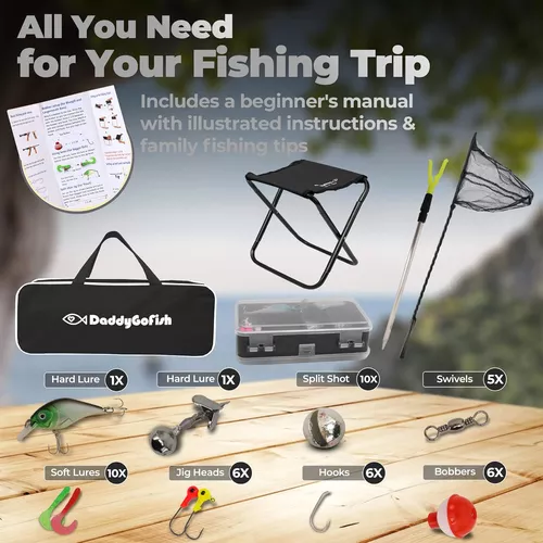 Kids Fishing Pole - Rod Reel Combo Tackle Box Starter Set 