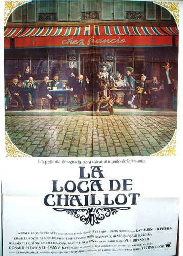 Afiche Original De La Película La Loca De Chaillot