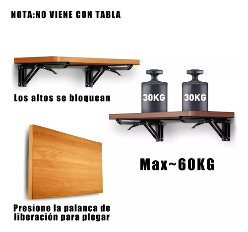 Mensula Repisa Soporte Plegable Acero Inoxidable 2 Piezas