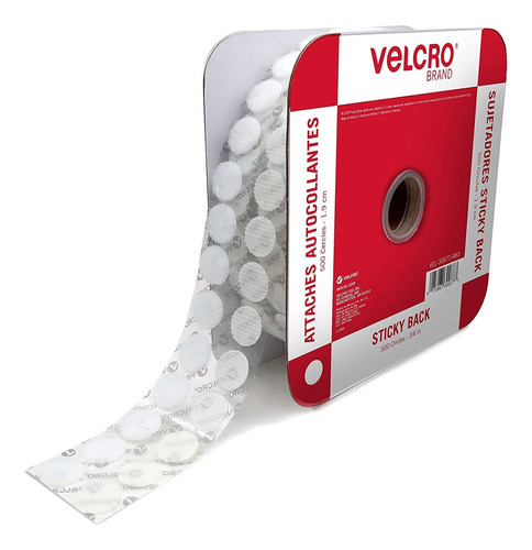 Velcro - Lote De 500 Circulos Adhesivos Blancos De 0.7 In 