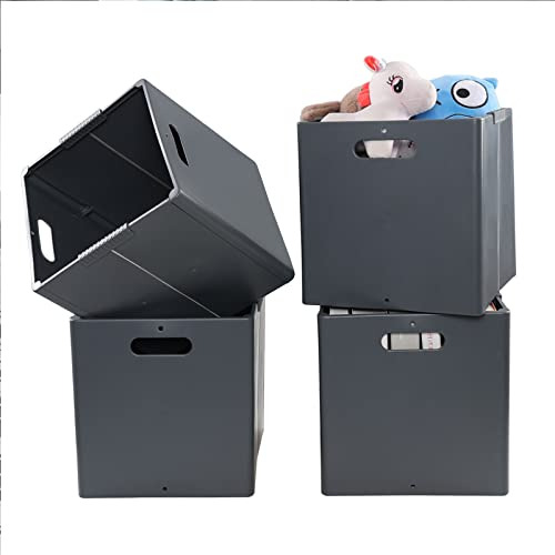 Paquete De 4 Cubos Plegables Para Almacenamiento En Gris
