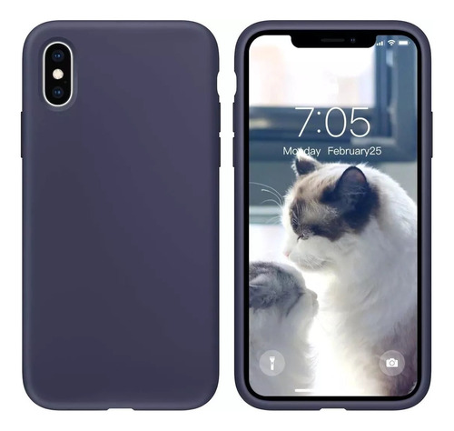 Estuche iPhone X / Xs Midnight Blue + Vídrio Templado