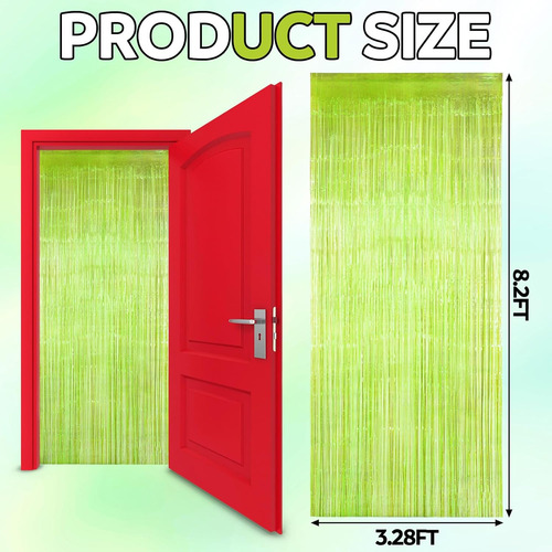Pano De Fundo Neon Green Streamers 3,28 X 8,2 Pés Verde Limã