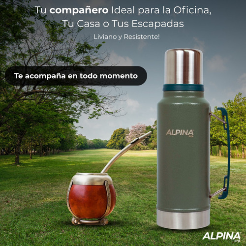 Termo Acero Inoxidable Alpina Classic 1 Litro Verde