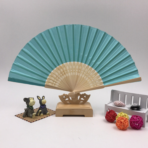 Rose Red - Foldable Blank Canvas Fan For Diy Painting