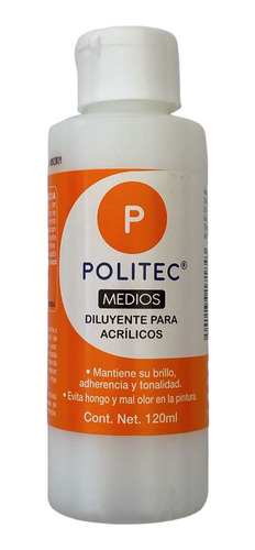 Medio Diluyente Pintura Acrilica 120ml Politec Aerografo