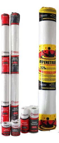 Imagen 3 de 10 de Manta Elástica Velo Geotextil Venda P/membrana Líquida 1x25