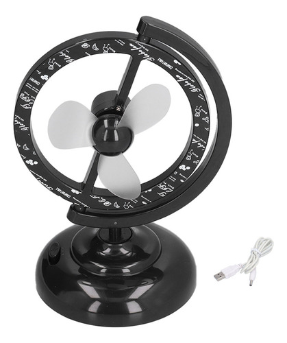 Ventilador De Escritorio Pequeño, Usb, Negro, Mini, Rotación