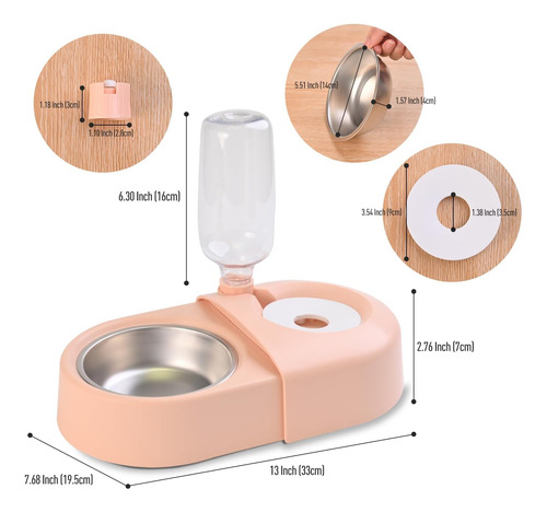 Juego De Cuencos Para Perros Rosados, Cuencos De Agua Y Comi