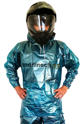 Imagen 1 de 7 de Impermeable Moto Bicicleta Plástico Reflectivo Portable