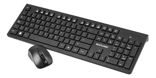 Combo Inalámbrico 2 En 1 Teclado Y Mouse Multilaser Slim Color del teclado Negro