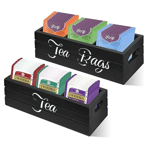 Organizador De Bolsas De Té De Madera Set De 2