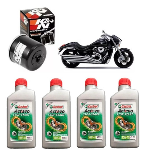 Castrol 10w40 Kit Troca Suzuki Boulevard M800 M1800 Kn138