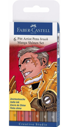Boligrafo Faber Castell Manga Brush Set X6 Unidades Dibujo