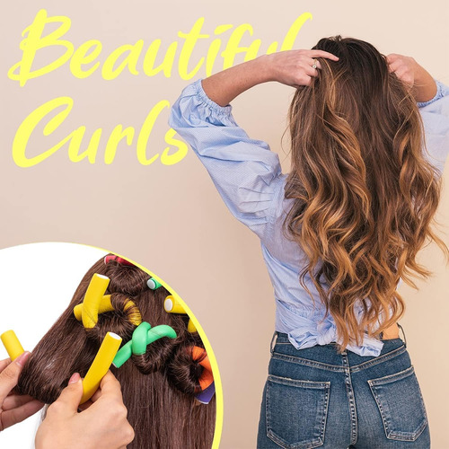 Juego De 47 Rizadores De Pelo Espuma Flexible 7 Pulgadas Color