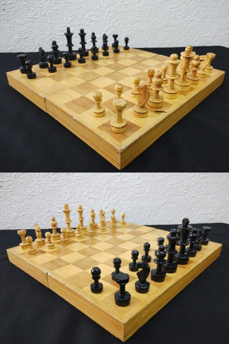 Ajedrez De Madera Completo Tablero Plegable De 35cm Usado (Usado)