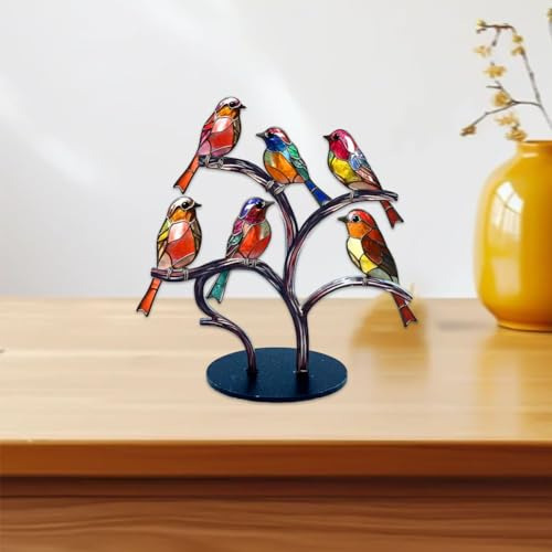 Decoración Mesa Pájaros Acrílico Estatua Coloridos Ornamento