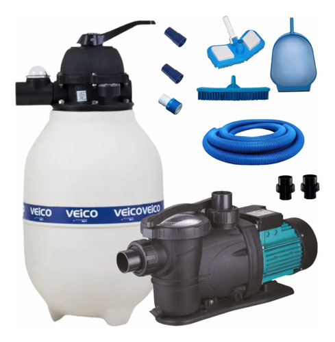 Bomba P/piscina 1/3cv Lepono C/filtro V-30 30.000l + Kit