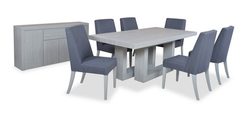 Comedor Aron Gris 6 Sillas 