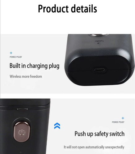 Navaja De Afeitar Impermeable De Acero Recargable Por Usb