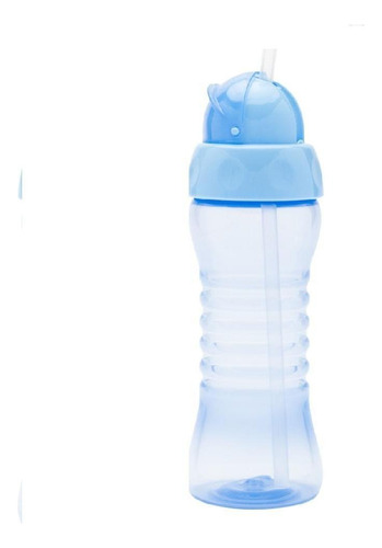 Copo Clean Com Canudo 300ml Azul - Lolly Baby