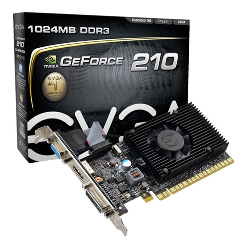 Placa Video Evga Geforce 210 1gb Ddr3 Hdmi Dvi Vga