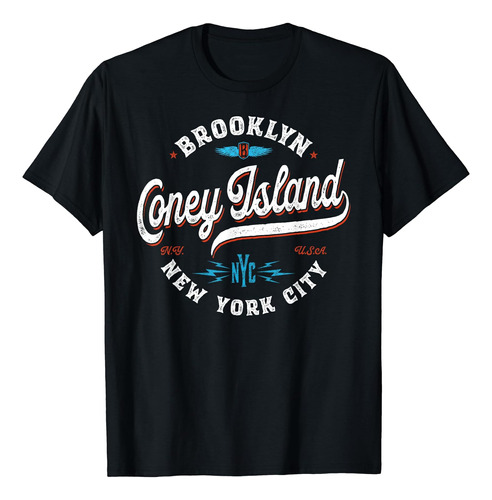 Coney Island Brooklyn - Polera Gráfica Retro Vintage De Nu