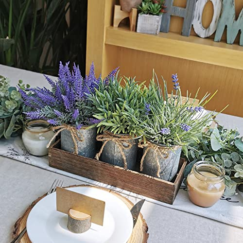 Conjunto 3 Plantas Artificiales En Macetas Galvanizadas Con