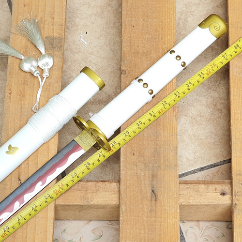 Katana Ameno Habakiri Blanca One Piece Espada Acero Con Base
