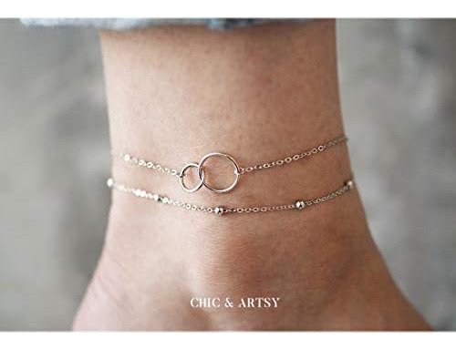 Pulseras De Tobillo Chic & Artsy, Tobilleras De Cadena Con C