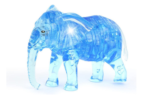 Rompecabezas 3d Elefante De Cristal 41 Piezas (azul, Gr Rmd2