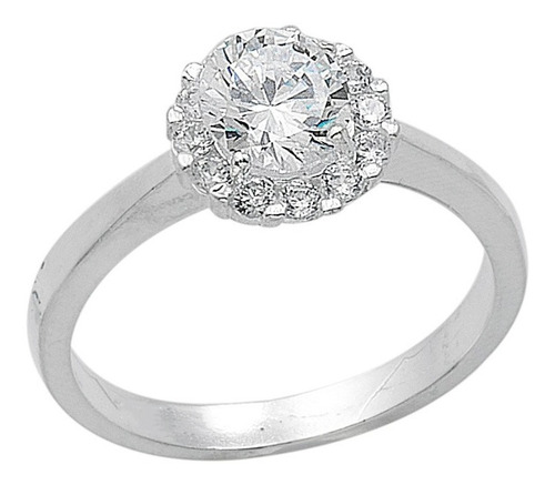 Imagen 1 de 1 de Anillo Solitario Sol Piedras Plata 0.925 - 1244