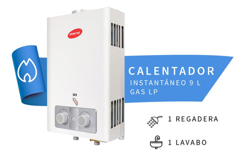 Calentador Instantáneo Enerhit 9 L Para Gas L.p. Blanco Glp