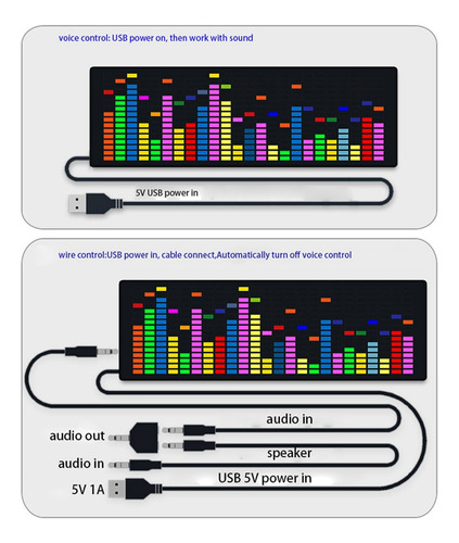 Luces Rítmicas Led Music Spectrum, Sensor De Voz, 1624 Rgb A