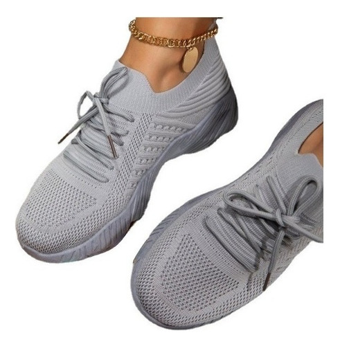 Calzado Casual Zapatillas Cómodas De Malla Con Cordones