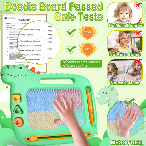Tablero Magnético De Dibujo Magna Dinosaurio Para Niños 2-3