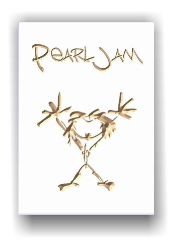 Quadro Entalhado Em Madeira - Pearl Jam - Branco
