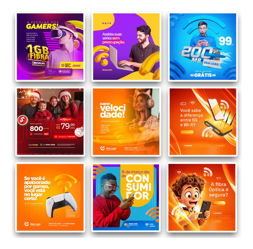 Pack Provedor De Internet, 340 Artes Editáveis Photoshop Psd