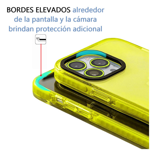 Carcasa Neon Con Lentes Para iPhone 14 14 Pro 14 Pro Max