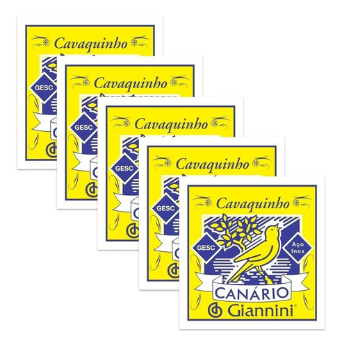 Kit 5 Encordoamento Giannini Cavaco Gesc Canário Chenilha