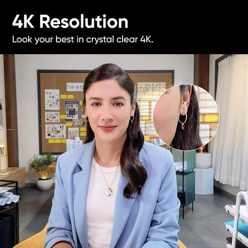 Camara Webcam Insta360, 4 K, Cmos, Con Micrófono, Negro