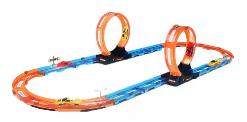 Pista de carrinho hot wheels set Duplo Looping Brinquedo Tipo Hotwheels  Pista Infantil Com Carrinho Fricção hot wheels city - Corre Que Ta Baratinho