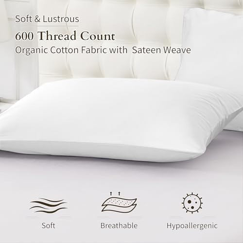 Juego De 2 Fundas De Almohada King 100% Algodón Orgánico