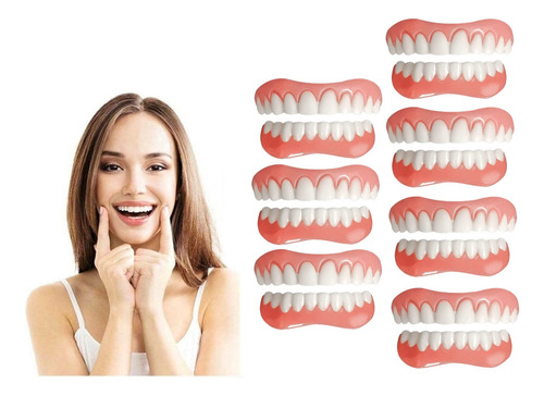 7×set De Prótesis Profesionales Silicona Brillante Dentes D